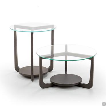 Allen round coffee tables with glass top