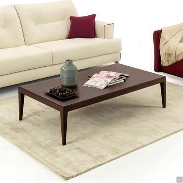 Damon modern coffee table with solid wood legs