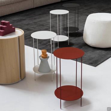 Banks round metal end table in Amphora colour