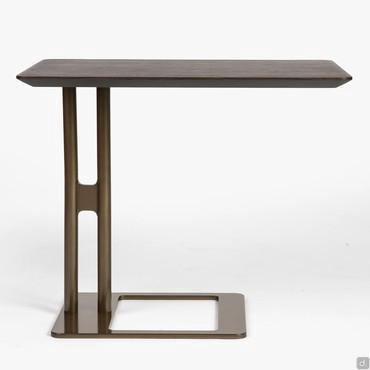 Victor metal and wood server end table