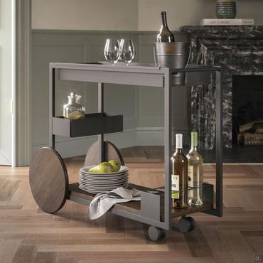 Bottle rack trolley with wheels design Brandy by Cattelan 