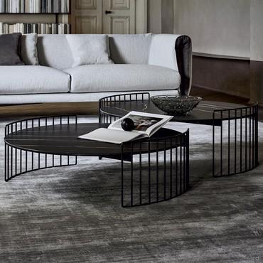 Round stone coffee table Harpe by Bonaldo