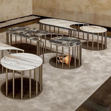 Sinergy matching set of porcelain stoneware coffee tables