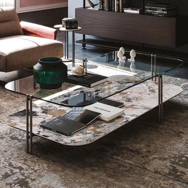 Coffee table with glass top Biplane by Cattelan