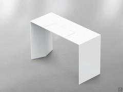 Modern desk with storage compartment Cabo in matt white lacquered version