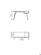 Modern desk with storage Batik by Cattelan - dimensional scheme