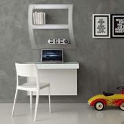 Kosmos modern wall desk in the fixed version with pull-out drawer