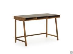 Bryant wooden desk with glass top