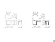 Gauss wooden and metal desk by Bonaldo - Measurements