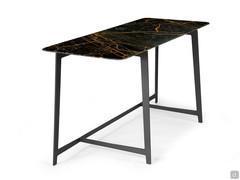 League writing desk with metal base in Vulcan Grey