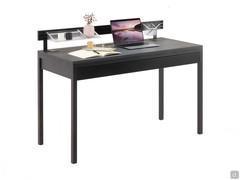 Modern desk with under-top drawer Atene, with optional aluminum bar and hanging polycarbonate holders