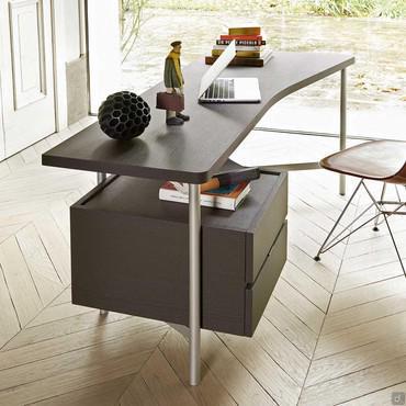 Modern 2 drawer writing desk Kansas with chest of drawers