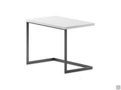 Wide modern desk with lacquered metal base