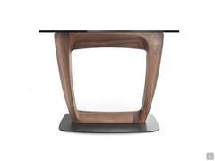 Front view of the console table Moses, from which you can appreciate the special workmanship of the solid wood leg