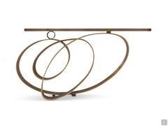 Console table with curved iron frame Rodin by Cantori, with frame available in multiple metal finishes