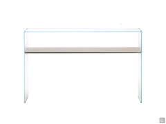 Multiglass clear glass hall table with back-lacquered shelf