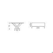 Measurements of Stratos console table with irregular borders top