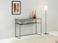 Chelsea minimal metal and glass console table available also in a total metal version