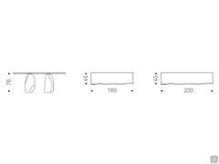 Console table Rapa Nui by Cattelan - Schematics and dimensions of available models