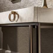 Voyage luxury modern console table with gold handles by Cantori