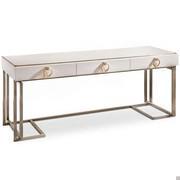 Voyage luxury entrance console by Cantori with leather covered top