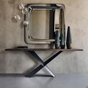 Terminal console table by Cattelan with irregular solid-wood edges