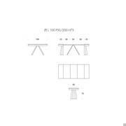 Ventaglio console table in the model for 8 seats - measurements