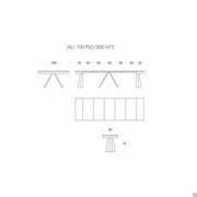 Ventaglio console table in the model for 12 seats - measurements