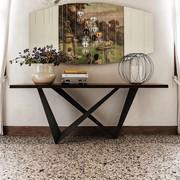 Westin console table with metal structure and wooden top