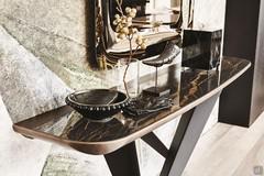 Westin wall mounted console table by Cattelan with Keramik stone top and rounder corners