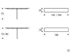 The metal design console table Tee by Cattelan - dimensional scheme