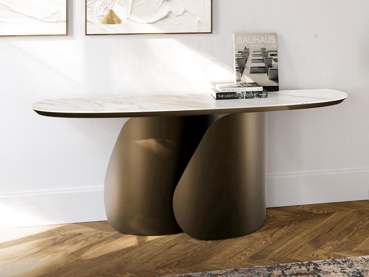 Torquay design console table with wrap-around base in the version with ceramic top