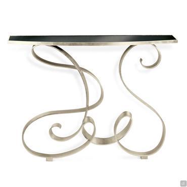 Mirò modern wrought iron console table by Cantori (top finish no longer available)