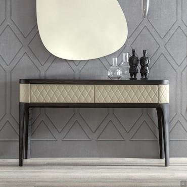 Tiffani quilted leather console table