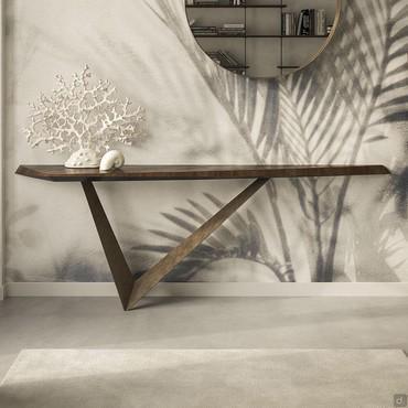 Wood and steel design console table Varenne by Cattelan