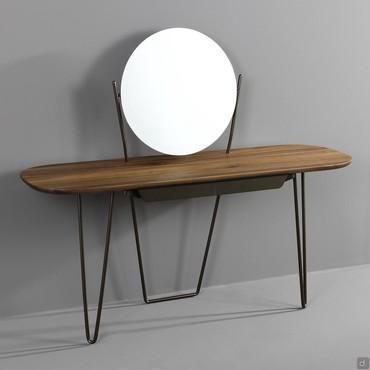 Modern wooden console table with mirror Coseno by Bonaldo