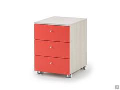 Almond 3-drawers chest on casters