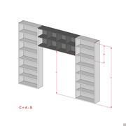 Almond Bridge Bookcase; diagram to calculate the height from the floor to the bridge base