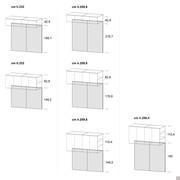 Almond Bridge Bookcase  - compartements and bridge back measurements shemes