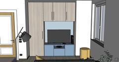 3D Living room/living room design - cabinet / TV stand view