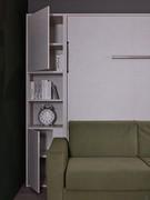 All-In wardrobe column equipped as a bookcase, with double open compartment in the middle