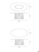 Sizes of table with perforated metal base Globo with elliptical top