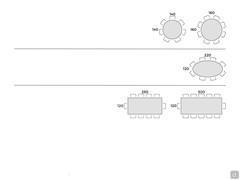 Eliseo Table with wood top - Table seats scheme