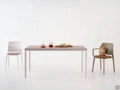 Egon custom rectangular table with laminate table top and metal legs