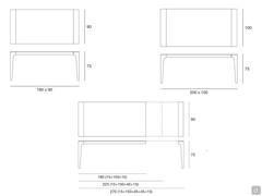 Table Fanny - Schematics and dimensions of available models