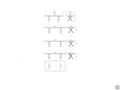 Drawings and measurements of the Still table with a glass top