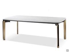 Modern table with marble top Mirage by Cantori in 200 or 240 cm rectangular version.