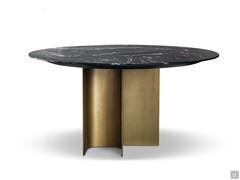 Modern marble table Mirage by Cantori in the round version