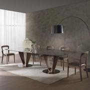 Loris rectangular table with double base and matching chairs