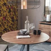 Roger table by Cattelan: top in canaletto walnut wood veneer and under-top in black matt lacquer